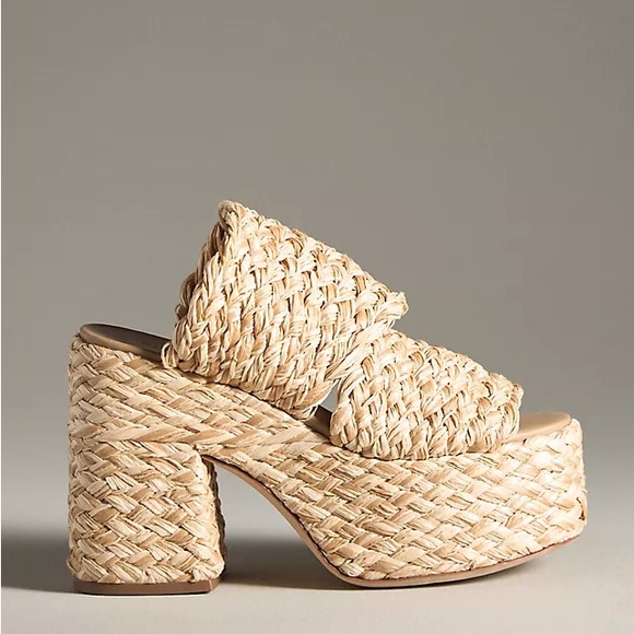 Farm Rio Braided Raffia Platform Sandals - Picture 1 of 7